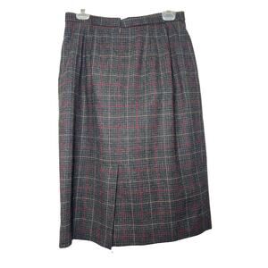 Pendleton Classic Skirt Size 14 Gray Plaid 100% Virgin Wool Woolmark USA Vintage